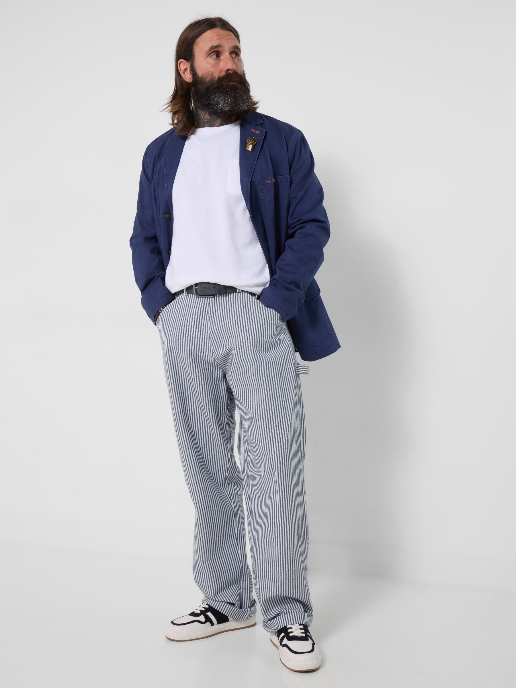 Buy Joe Browns Blue Stripe It Right Carpenter Trousers from the