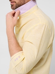 Joe Browns Yellow Luxurious Linen Blend Stripe Shirt - Image 3 of 6