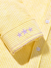 Joe Browns Yellow Luxurious Linen Blend Stripe Shirt - Image 5 of 6