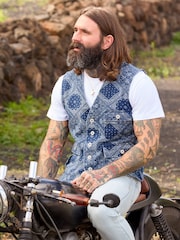 Joe Browns Blue Brilliant Bandana Waistcoat - Image 1 of 6