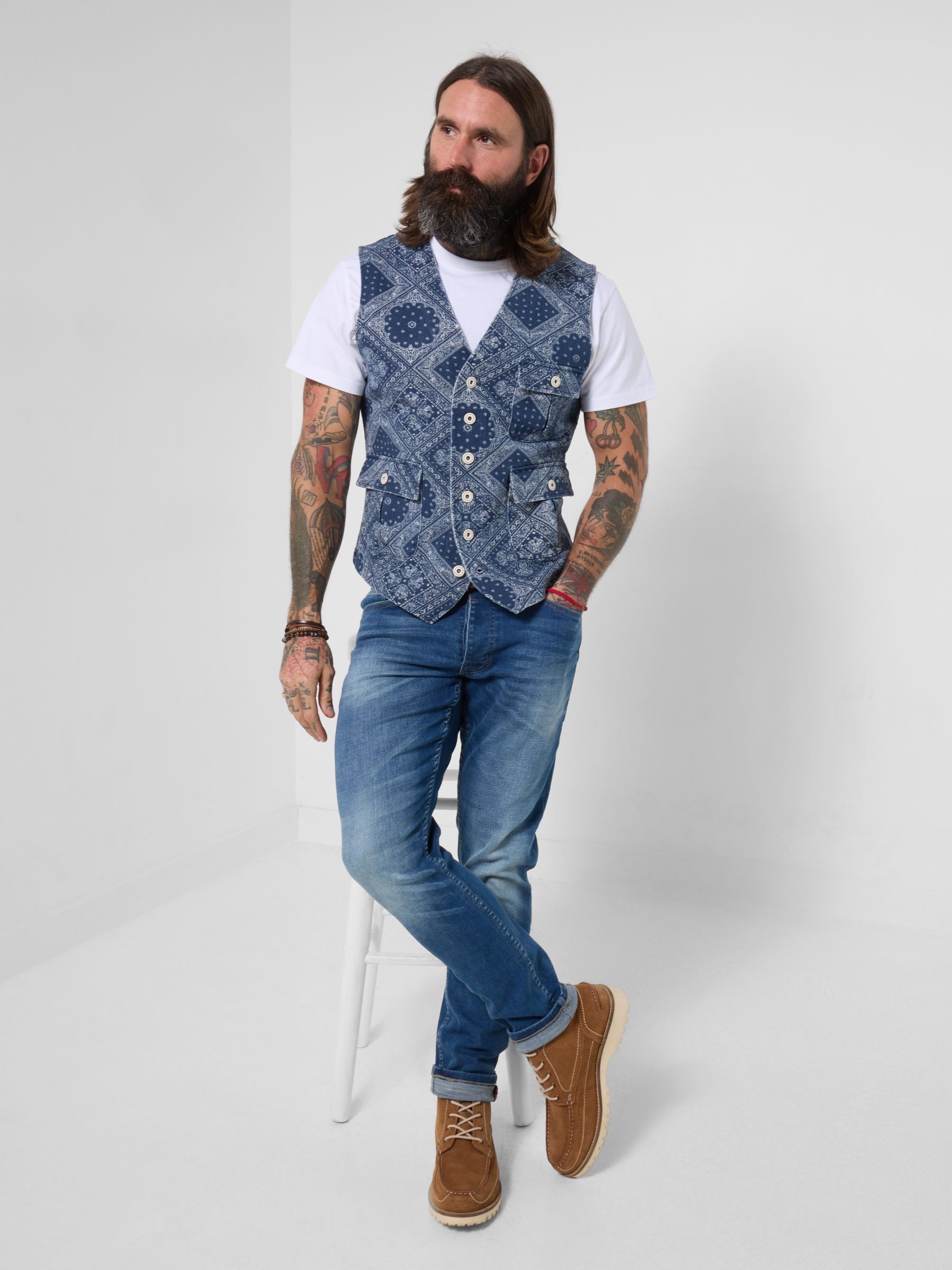 Buy Joe Browns Blue Brilliant Bandana Waistcoat from the Next UK