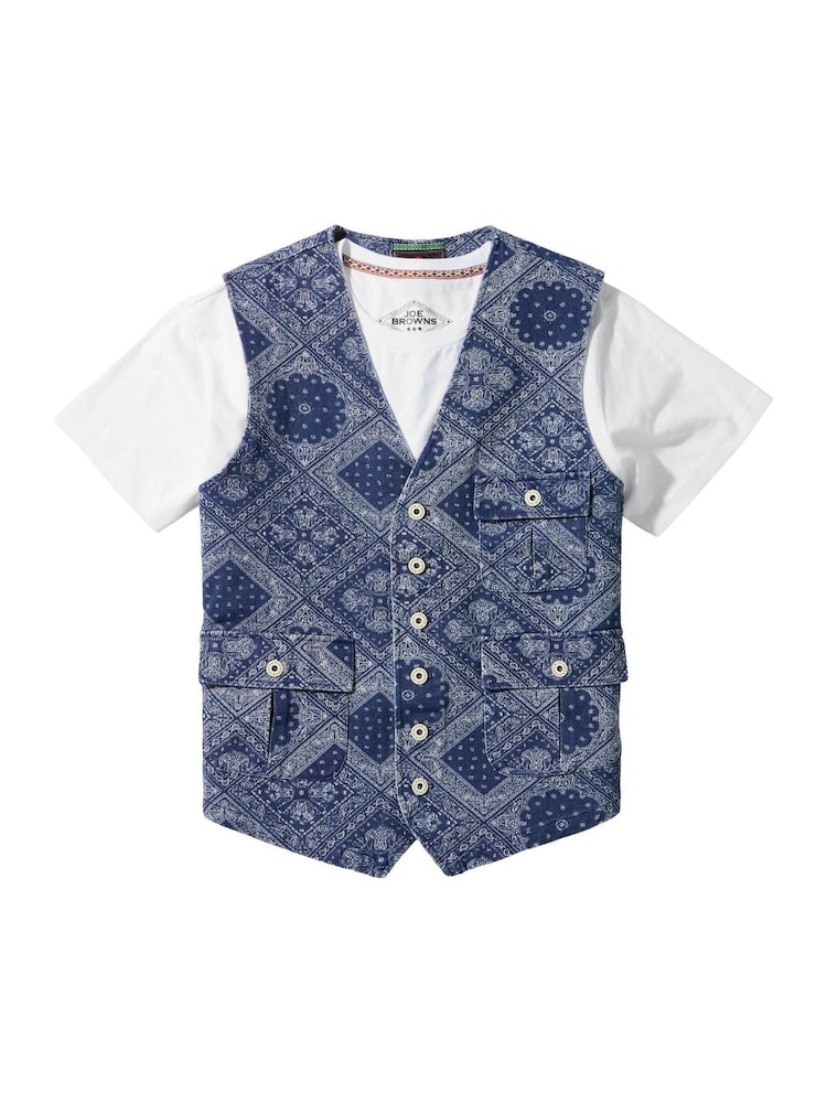 Joe Browns Blue Brilliant Bandana Waistcoat - Image 6 of 6