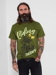 Joe Browns Green Riding Is Therapy T-Shirt - Image 1 of 5