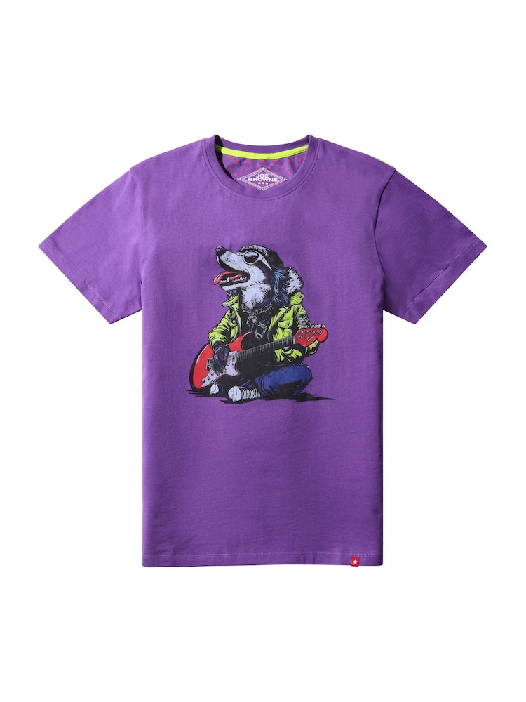Joe Browns Purple Guitar Hound T-Shirt - Image 5 of 5