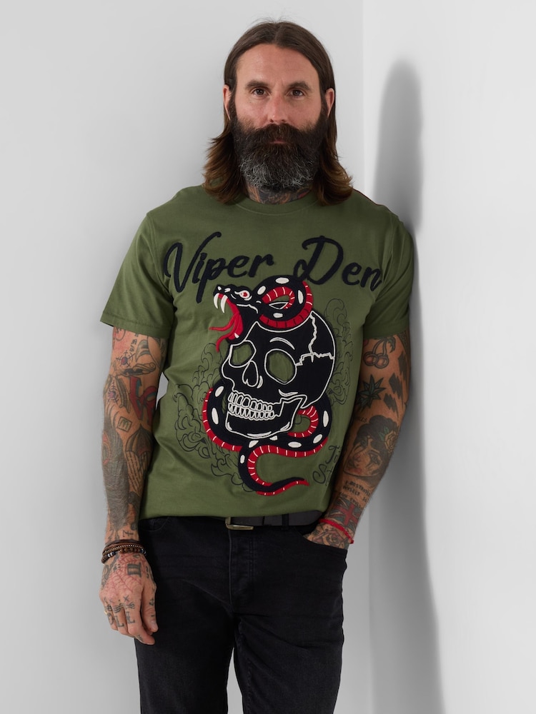 Joe Browns Green Vipers Den Embroidered T-Shirt - Image 2 of 7