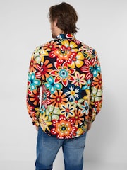 Joe Browns Red Floral Flashback Linen Blend Shirt - Image 4 of 6