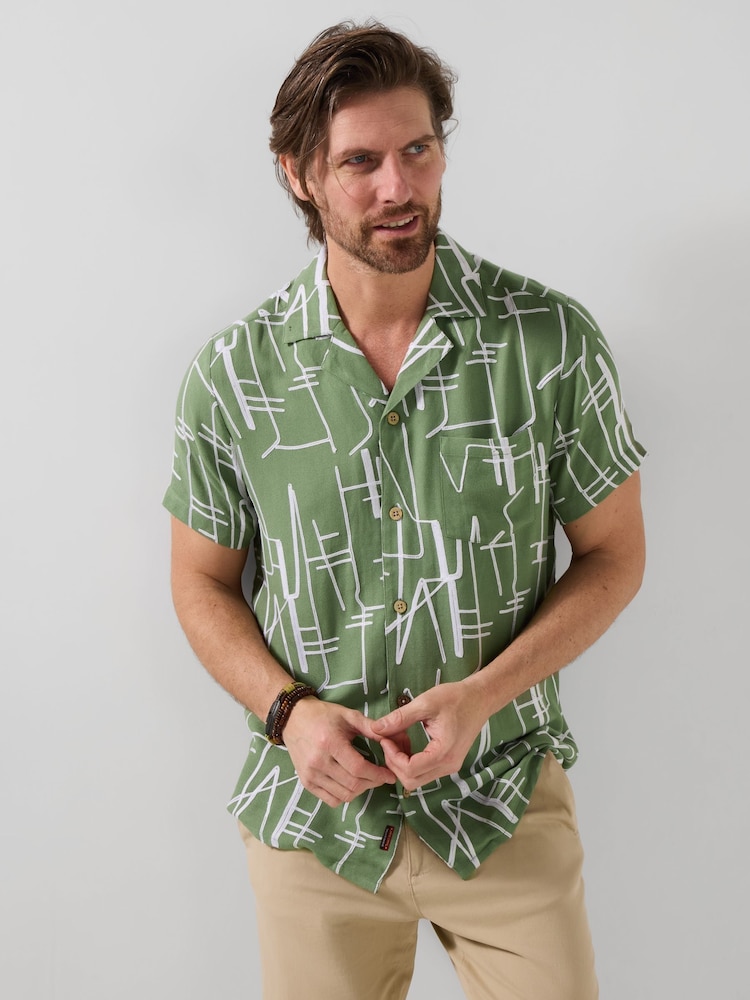 Joe Browns Green Exceptional Embroidered Shirt - Image 2 of 6