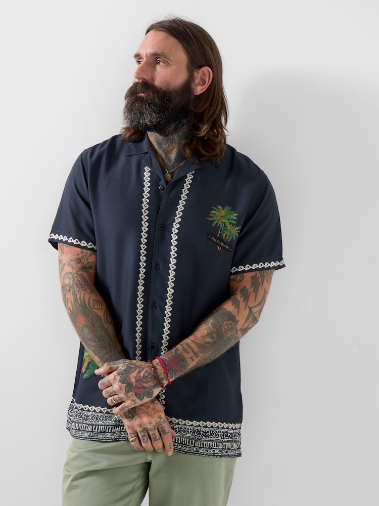 Joe Browns Black Sunset Palm Shirt - Image 2 of 6