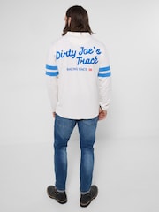 Joe Browns White Retro Ride Embroidered Henley T-Shirt - Image 4 of 6