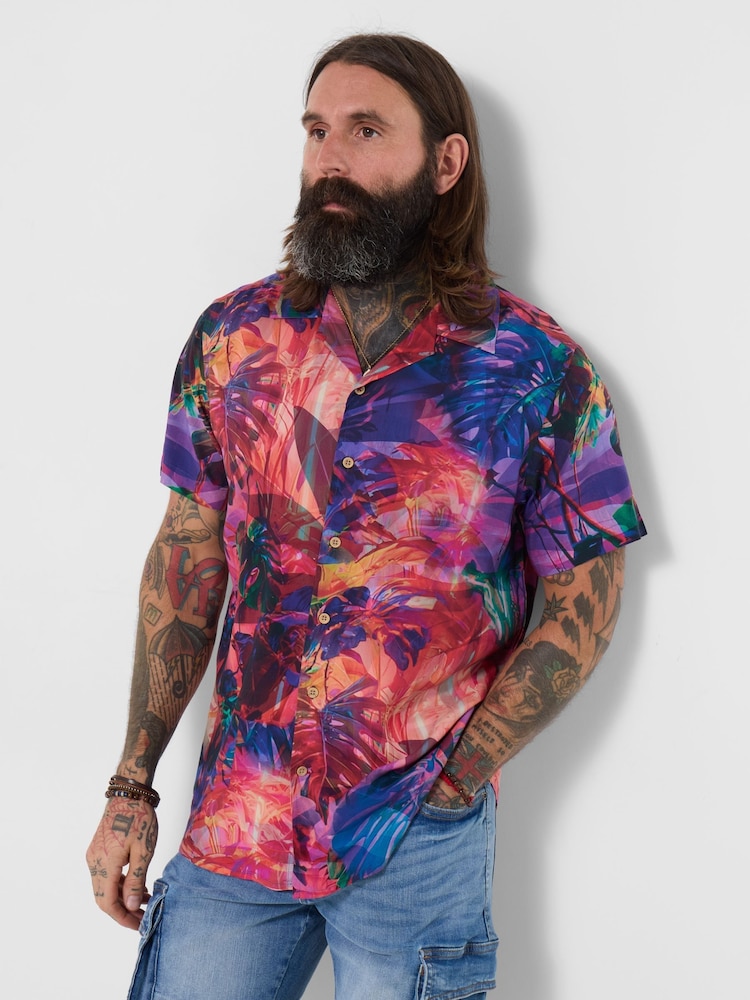 Joe Browns Purple Terrific Tropical Shirt - Image 1 of 5