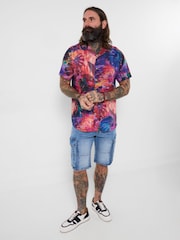 Joe Browns Purple Terrific Tropical Shirt - Image 3 of 5