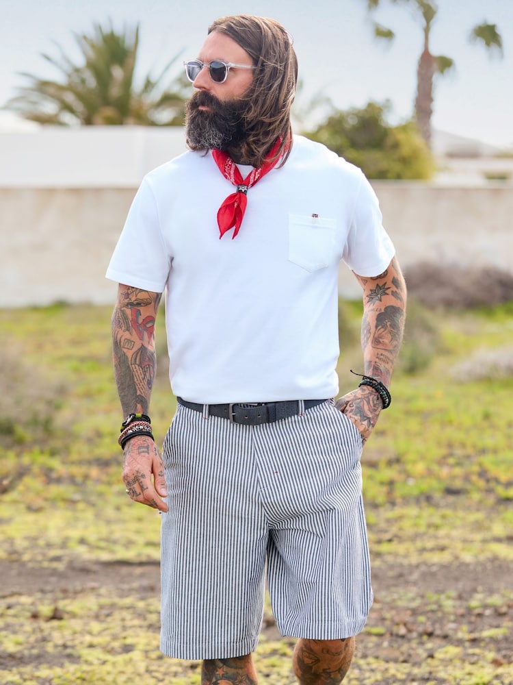 Joe Browns Blue Stripe It Right Carpenter Shorts - Image 1 of 7