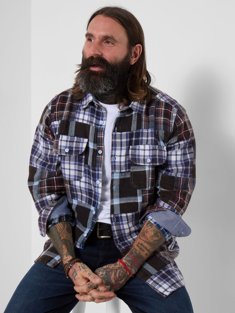 Joe Browns Blue Perfect Patch Check Shirt - Image 2 of 6