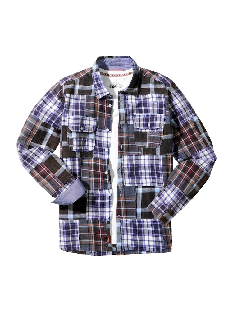 Joe Browns Blue Perfect Patch Check Shirt - Image 6 of 6