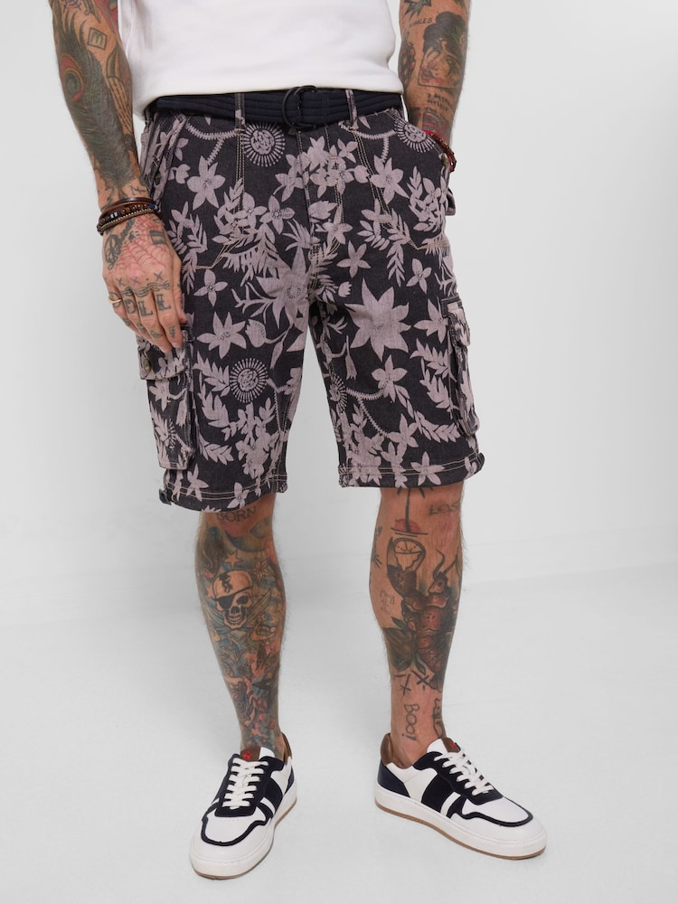 Joe Browns White Fun and Floral Printed Cargo Shorts - Image 1 of 7
