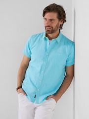 Joe Browns Blue Remarkable Linen Blend Shirt - Image 1 of 5