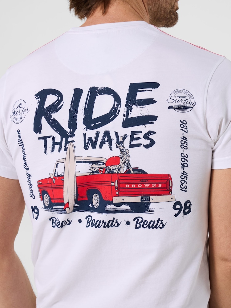 Joe Browns White Ride & Tide T-Shirt - Image 2 of 6