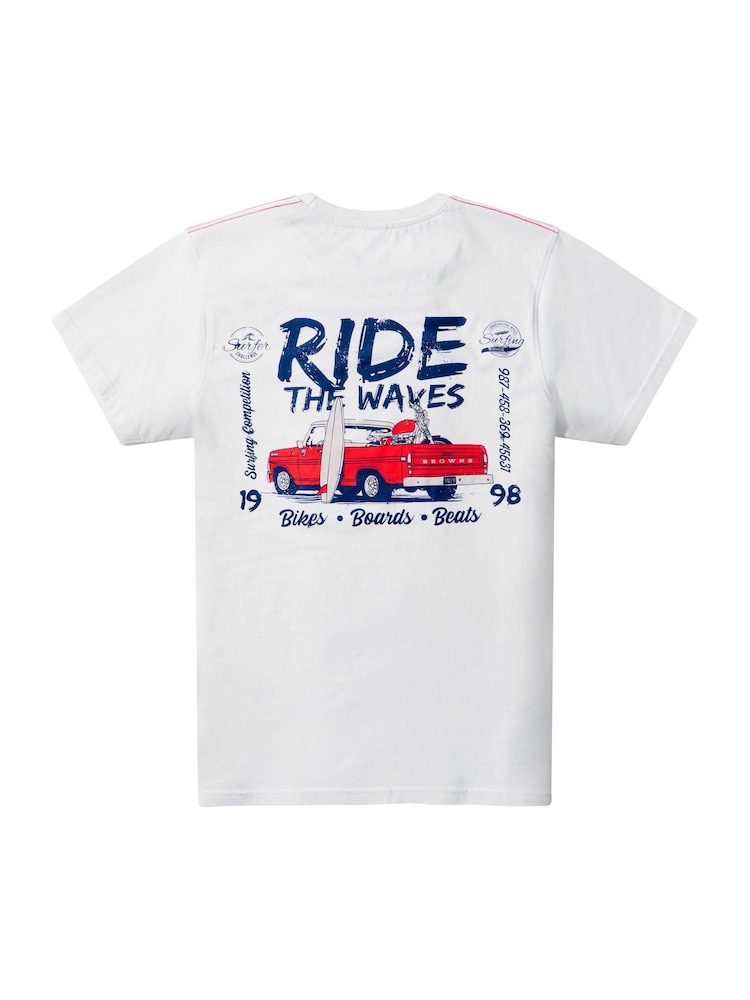 Joe Browns White Ride & Tide T-Shirt - Image 6 of 6