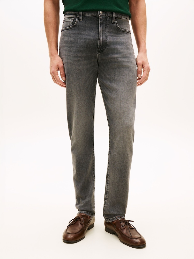 Tommy Hilfiger Grey Bleecker Whiskered Slim Jeans - Image 1 of 5 Tommy Hilfiger Grey Bleecker Whiskered Slim Jeans - Image 1 of 5