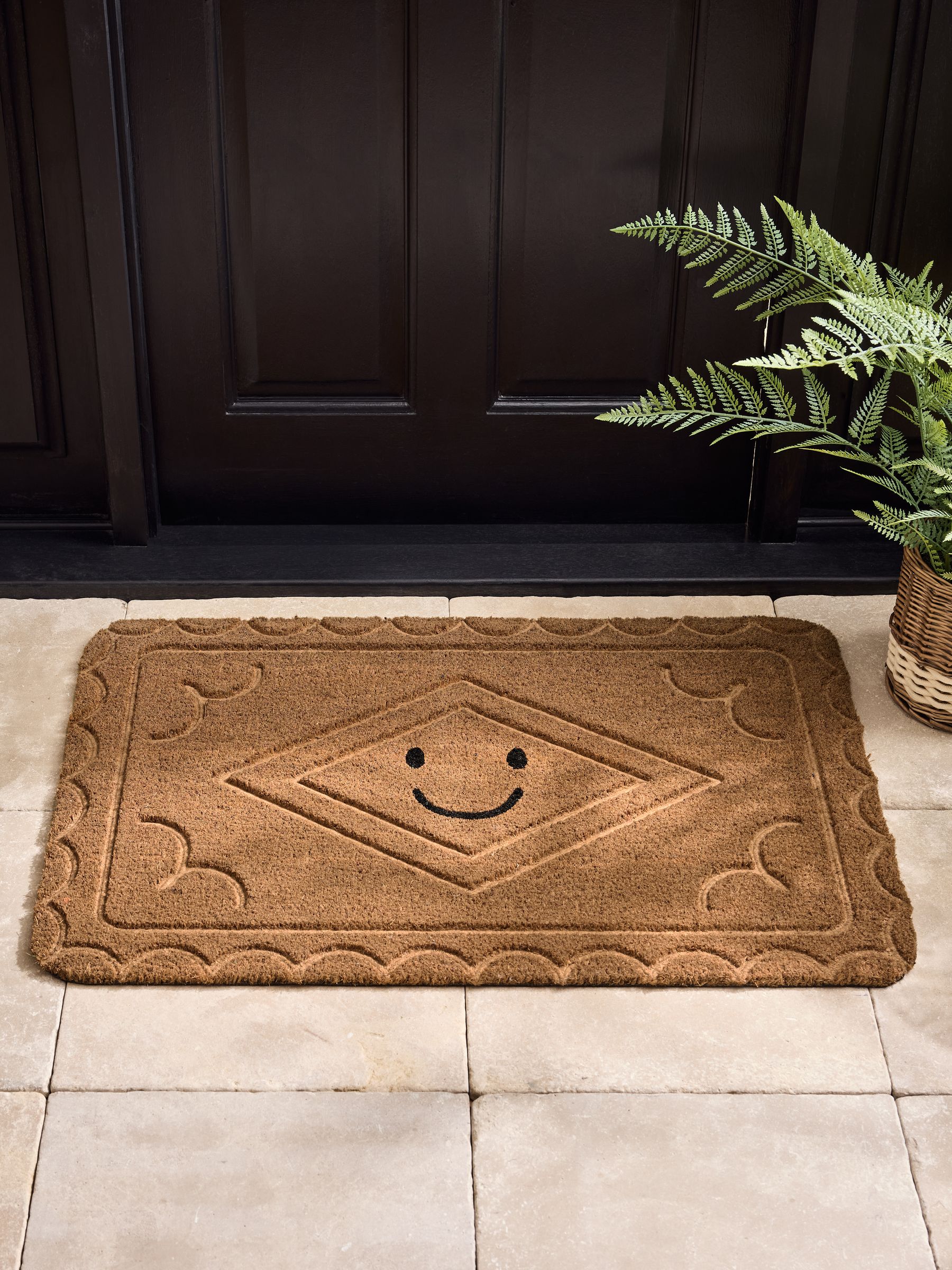 Natural Embossed Biscuit Coir Doormat