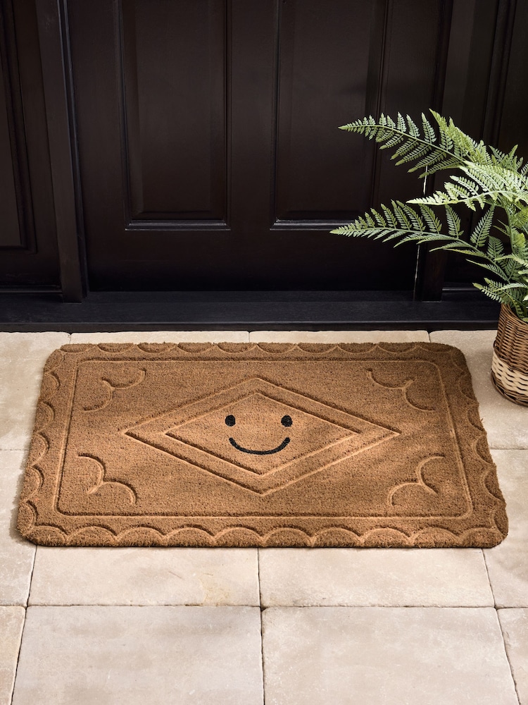 Natural Embossed Biscuit Coir Doormat - Image 1 of 5 Natural Embossed Biscuit Coir Doormat - Image 1 of 5