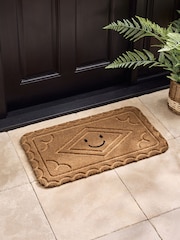 Natural Embossed Biscuit Coir Doormat - Image 2 of 5