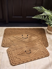 Natural Embossed Biscuit Coir Doormat - Image 3 of 5