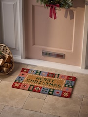 Merry Christmas Coir Doormat - Imaginea 4 din 6