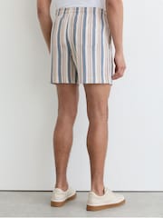 Reiss Blue/Ecru Mararani Striped Drawstring Shorts - Image 4 of 5