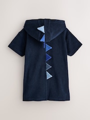 Navy Dino Towelling Zip Up Cover-Up (3mths-7yrs) - Image 2 of 4