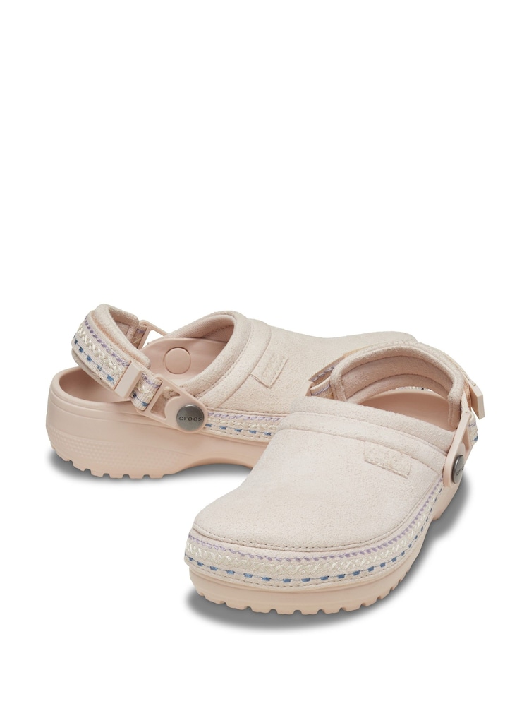 Crocs Pink Kids Classic Crafted Suede Stitch Clogs - Image 2 of 7