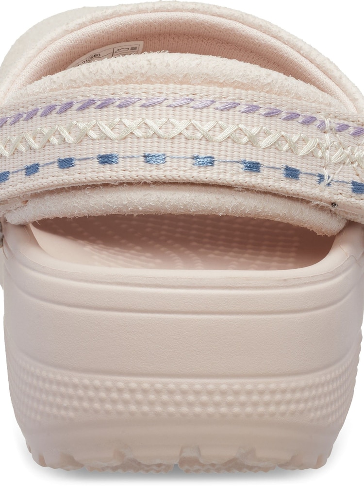 Crocs Pink Kids Classic Crafted Suede Stitch Clogs - Image 7 of 7