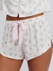 Boux Avenue White Floral Satin Short Pyjamas Set - Image 4 of 6