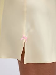 Boux Avenue Yellow Kaya Satin Chemise - Image 4 of 6