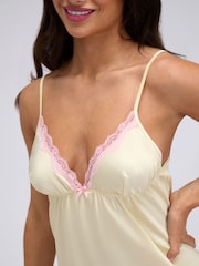 Boux Avenue Yellow Kaya Satin Chemise - Image 6 of 6