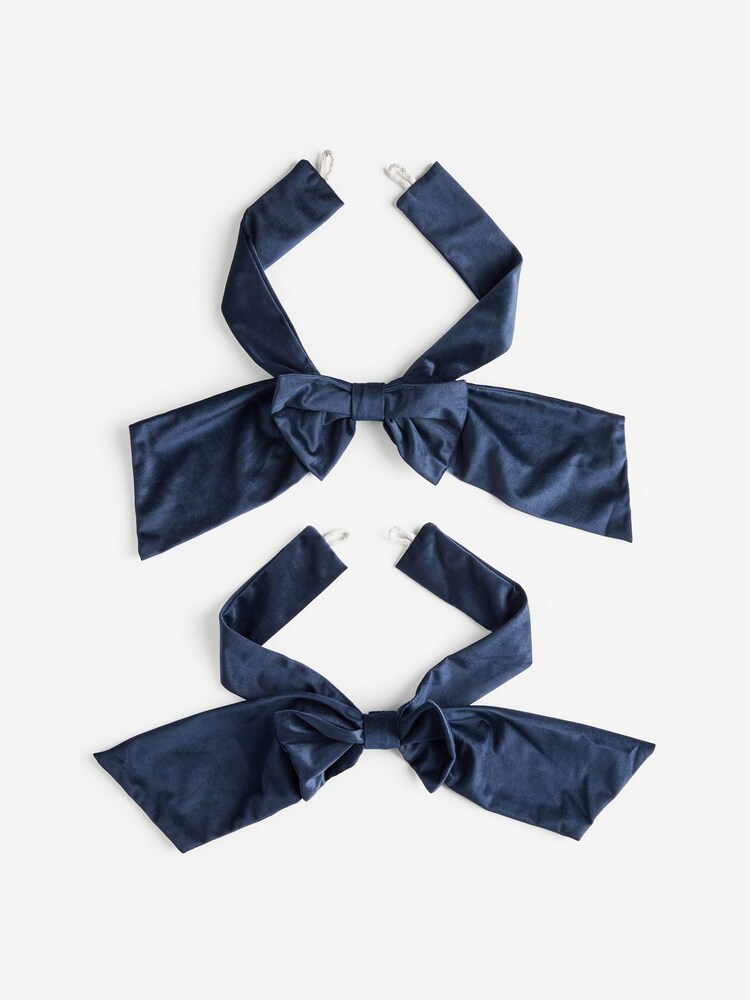 Set of 2 Bow Matte Velvet Curtain Tie Backs - Obraz 1 z 1 Set of 2 Bow Matte Velvet Curtain Tie Backs - Obraz 1 z 1
