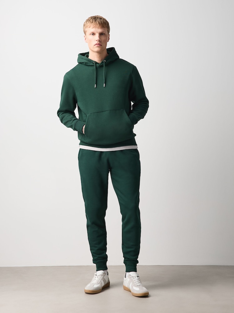 Dark Green Slim Fit Brushback Joggers - Image 1 of 5 Dark Green Slim Fit Brushback Joggers - Image 1 of 5