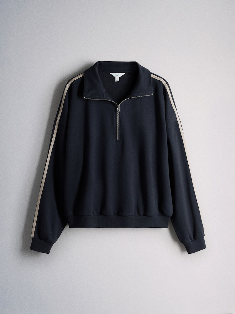 The Set Funnel Neck Sweat with Straight Leg Joggers Co-Ord Set Navy - Image 2 of 5 The Set Funnel Neck Sweat with Straight Leg Joggers Co-Ord Set Navy - Image 2 of 5