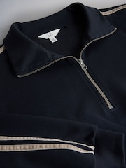 The Set Funnel Neck Sweat with Straight Leg Joggers Co-Ord Set Navy - Image 4 of 5