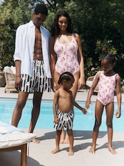 Verde/Blanco - Shorts de baño navideños familiares a juego - Imagen 3 de 5