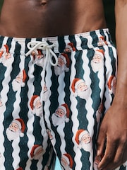 Verde/Blanco - Shorts de baño navideños familiares a juego - Imagen 5 de 5