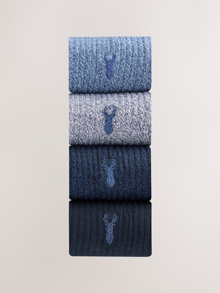 Blue Twisted Heavyweight Socks 4 Pack - Image 2 of 8