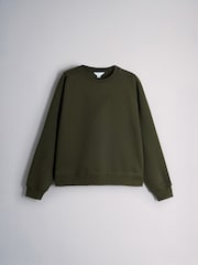 The Set 3 Pack Saddle Sleeve Crew Neck Sweatshirts Dark Green/Brown/Taupe - Image 4 of 6