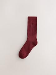 Rich Red/ Blue Green - Zestaw 10 par grubych skarpetek z haftem jelenia - Obraz 8 z 14