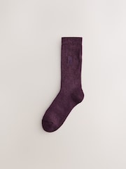 Rich Red/ Blue Green - Zestaw 10 par grubych skarpetek z haftem jelenia - Obraz 9 z 14