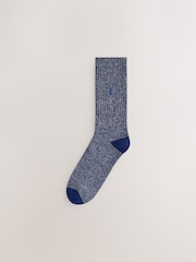 Bleu/Gris - Lot de 10 paires de chaussettes épaisses brodées de cerf - Image 10 de 14