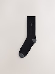 Bleu/Gris - Lot de 10 paires de chaussettes épaisses brodées de cerf - Image 12 de 14