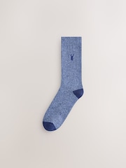 Bleu/Gris - Lot de 10 paires de chaussettes épaisses brodées de cerf - Image 6 de 14