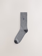 Bleu/Gris - Lot de 10 paires de chaussettes épaisses brodées de cerf - Image 9 de 14