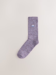 Red/Blue Ski Embroidery Twisted Heavyweight Socks 4 Pack - Image 4 of 7
